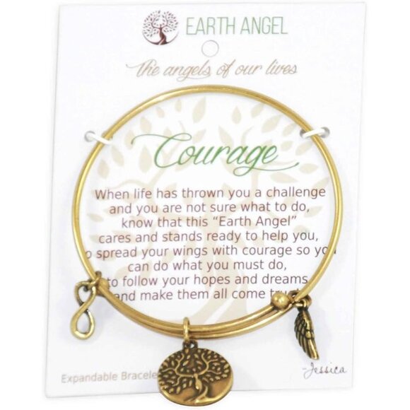 Earth Angels Courage Bangle Bracelet Brass - Picture 1 of 1